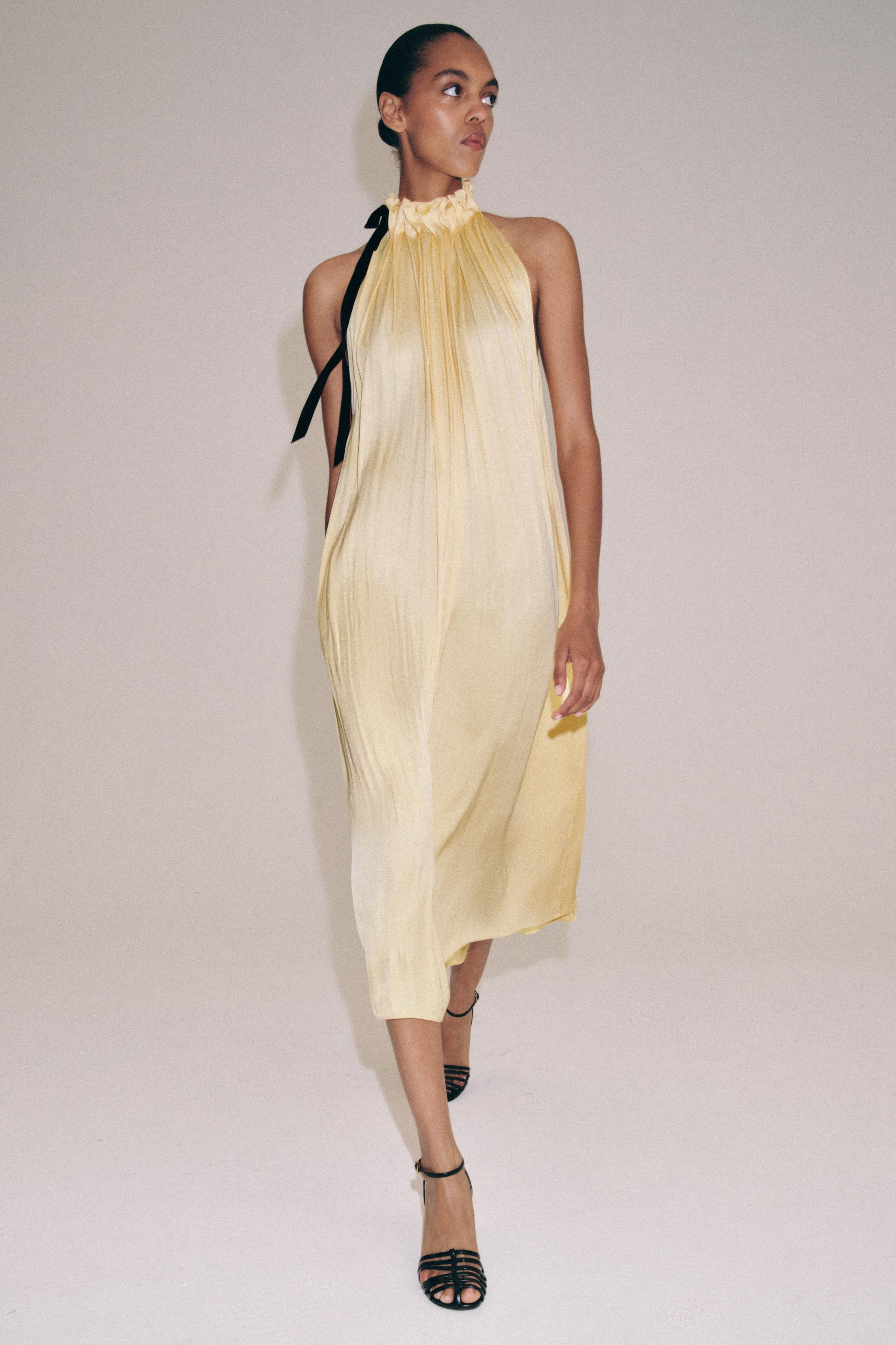 ZW COLLECTION SATIN EFFECT HALTER DRESS